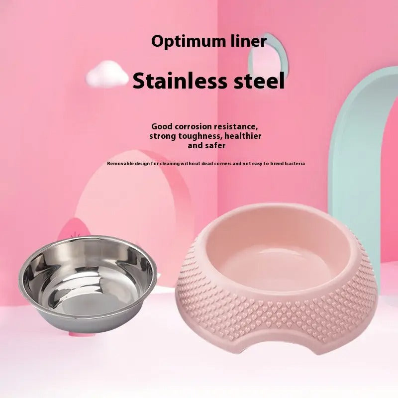 Peach Heart Granules Pet Bowl Large for Dog Cat_CWMM5247