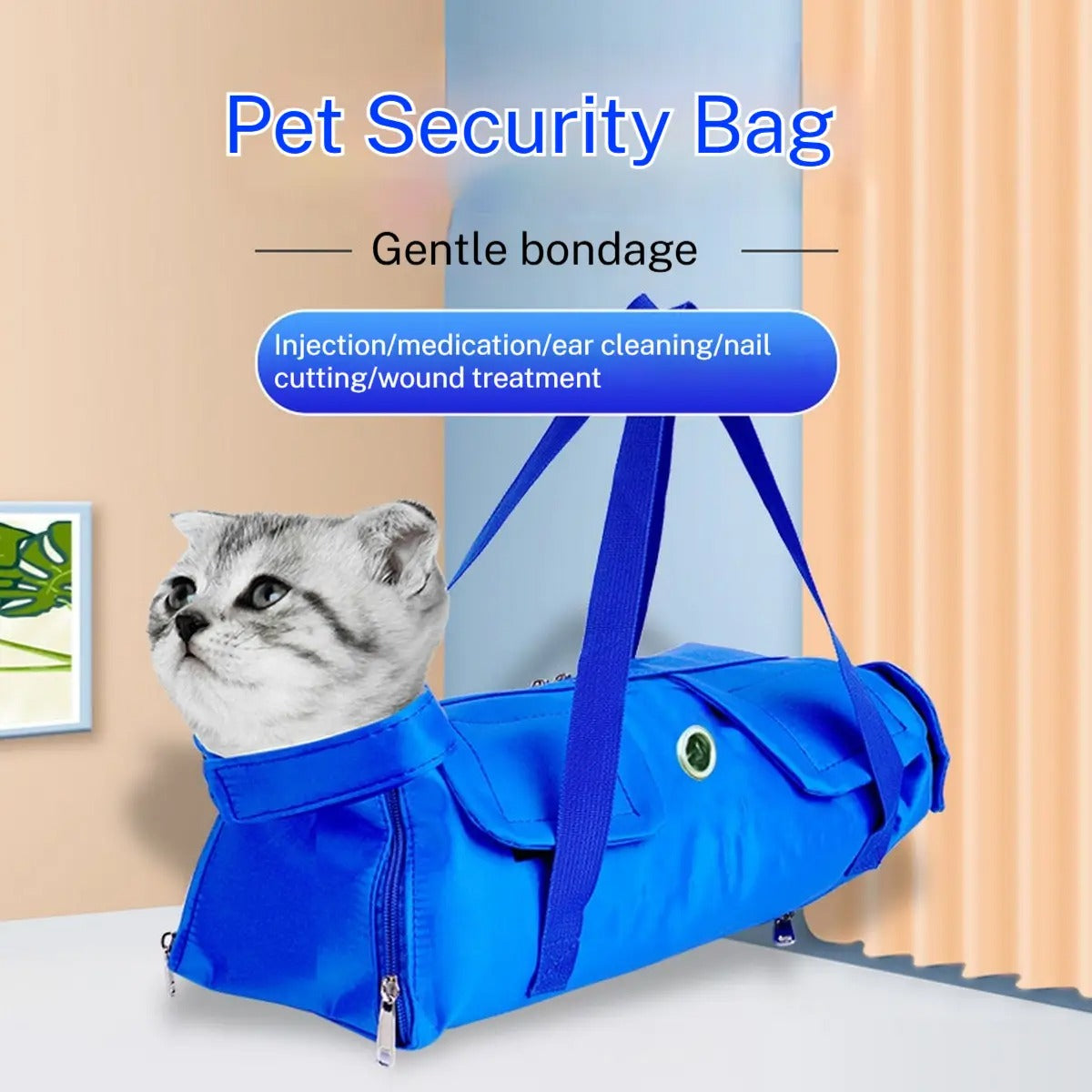 Foldable Cat Restraint Bag for Vet Visits & Travel_CWMM6929