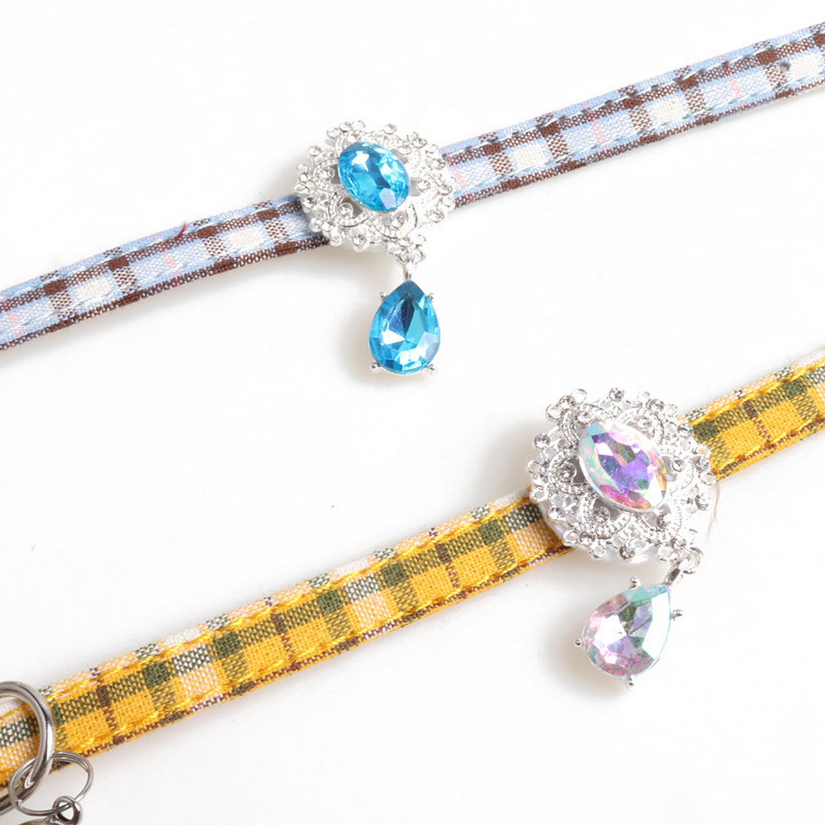 British Style Cat Collar – Gem Buckle & Pendant_CWMM7734