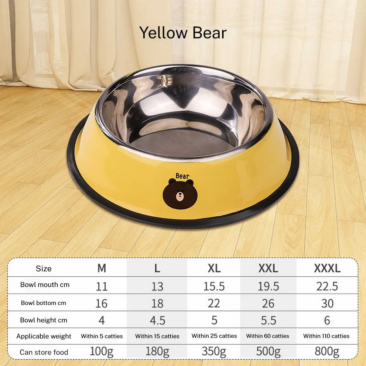 Large Capacity Non-Slip Dog Food Bowl Stainless_CWMM6251