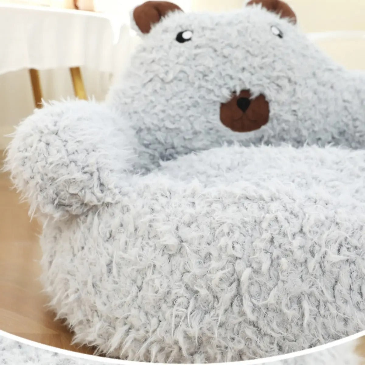 Alpaca Plush Pet Bed, Non-slip, With Backrest_CWMM5267