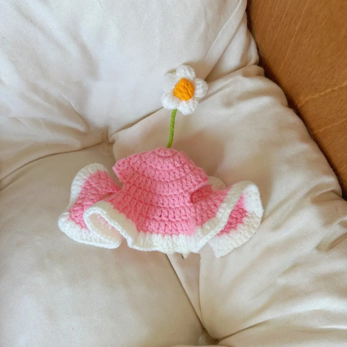Crochet Flower Sprout Hat for Cats & Dogs_CWAH3694