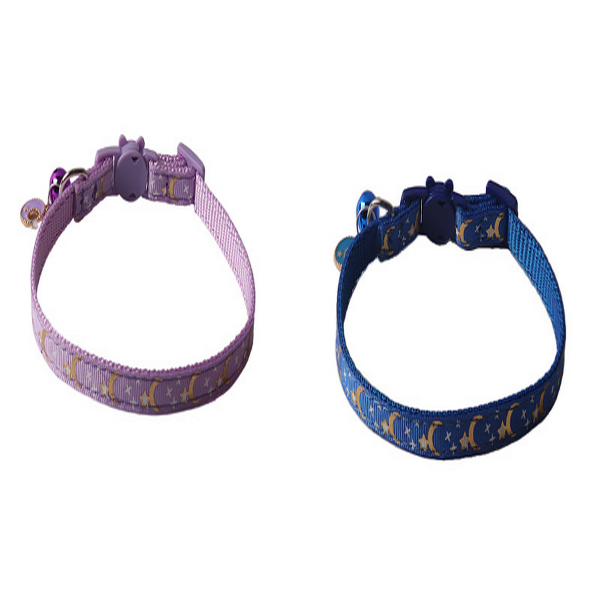 Moon & Stars Cat Collar – Gold Foil & Bell_CWMM7619