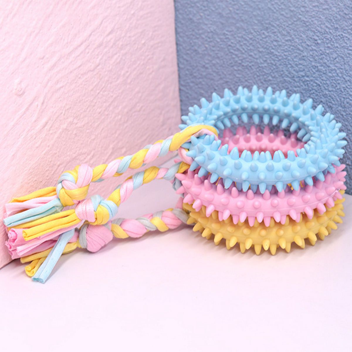 Dog Toy Set TPR Chew Toys for Teeth Cleaning_CWMM7228