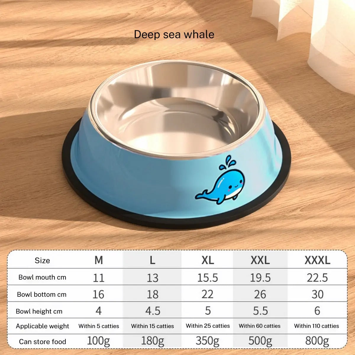 Large Capacity Non-Slip Dog Food Bowl Stainless_CWMM6251
