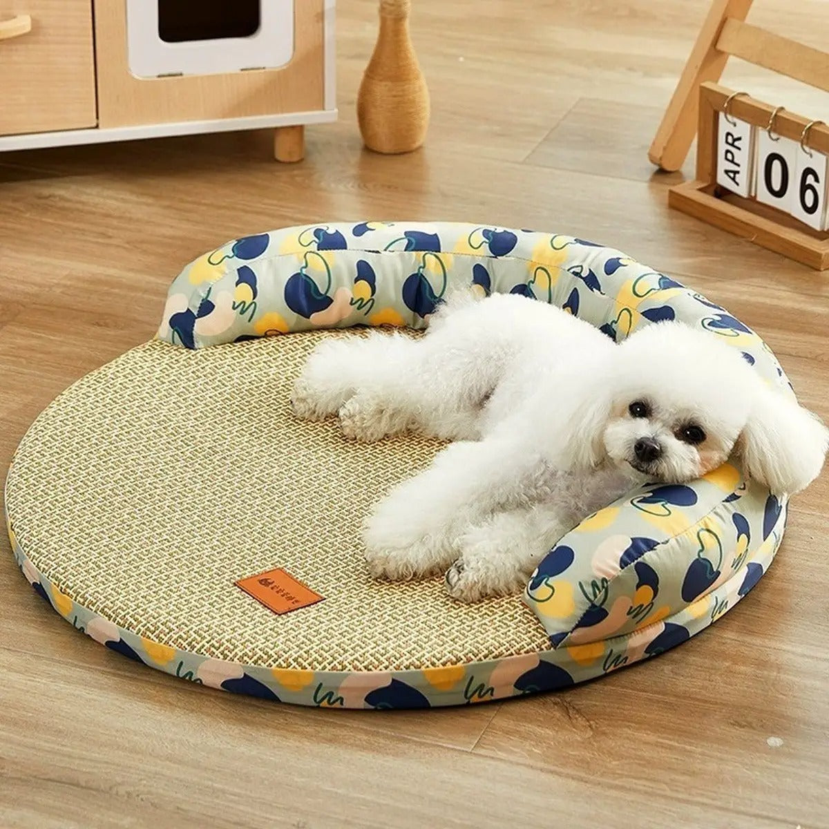 Bamboo Pet Mat Bed for Summer, Removable Cover_CWMM7027