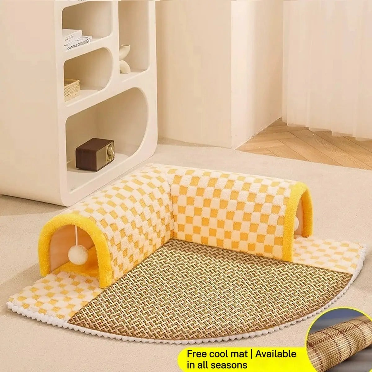 4-Season Cat Tunnel Bed, Removable, Secure & Cozy_CWMM7043