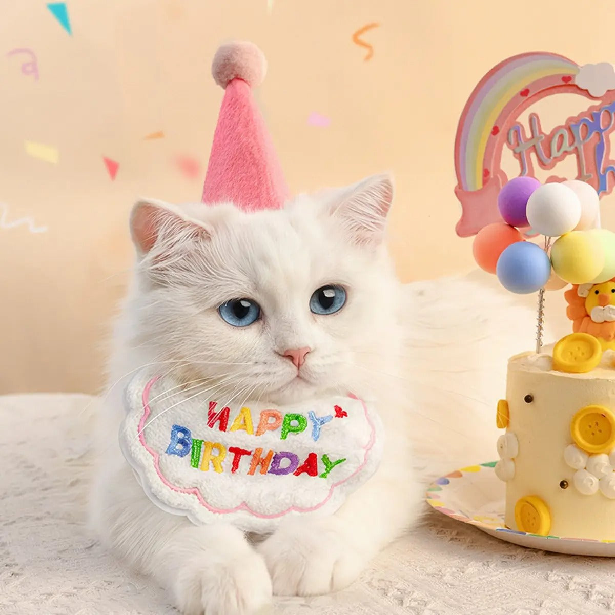 Pet Birthday Hat & Bib Party Set for Dogs & Cats_CWMM6262