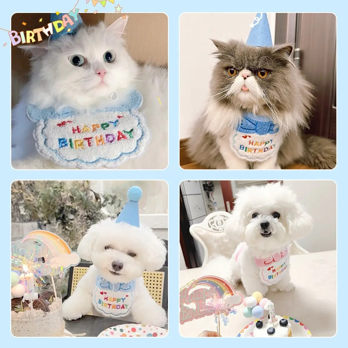 Pet Birthday Hat & Bib Party Set for Dogs & Cats_CWMM6262
