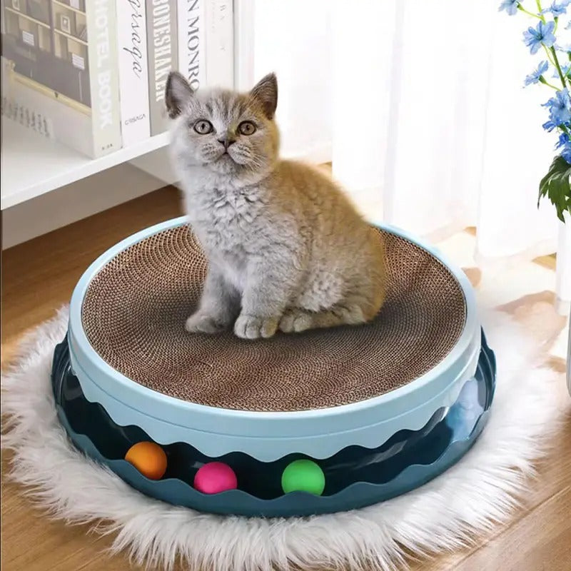Corrugated Round Durable Cat Scratching Pad_CWMM5191