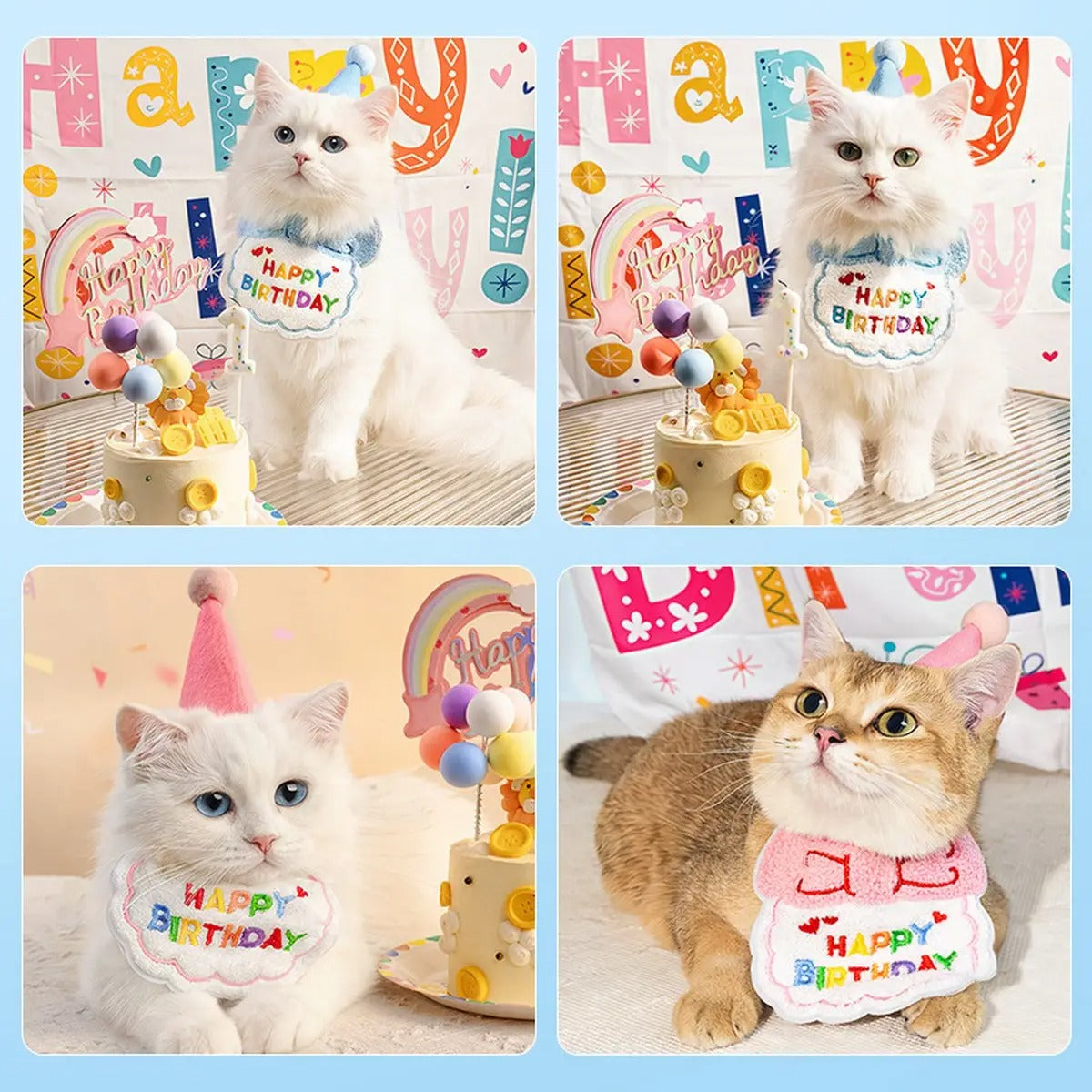 Pet Birthday Hat & Bib Party Set for Dogs & Cats_CWMM6262