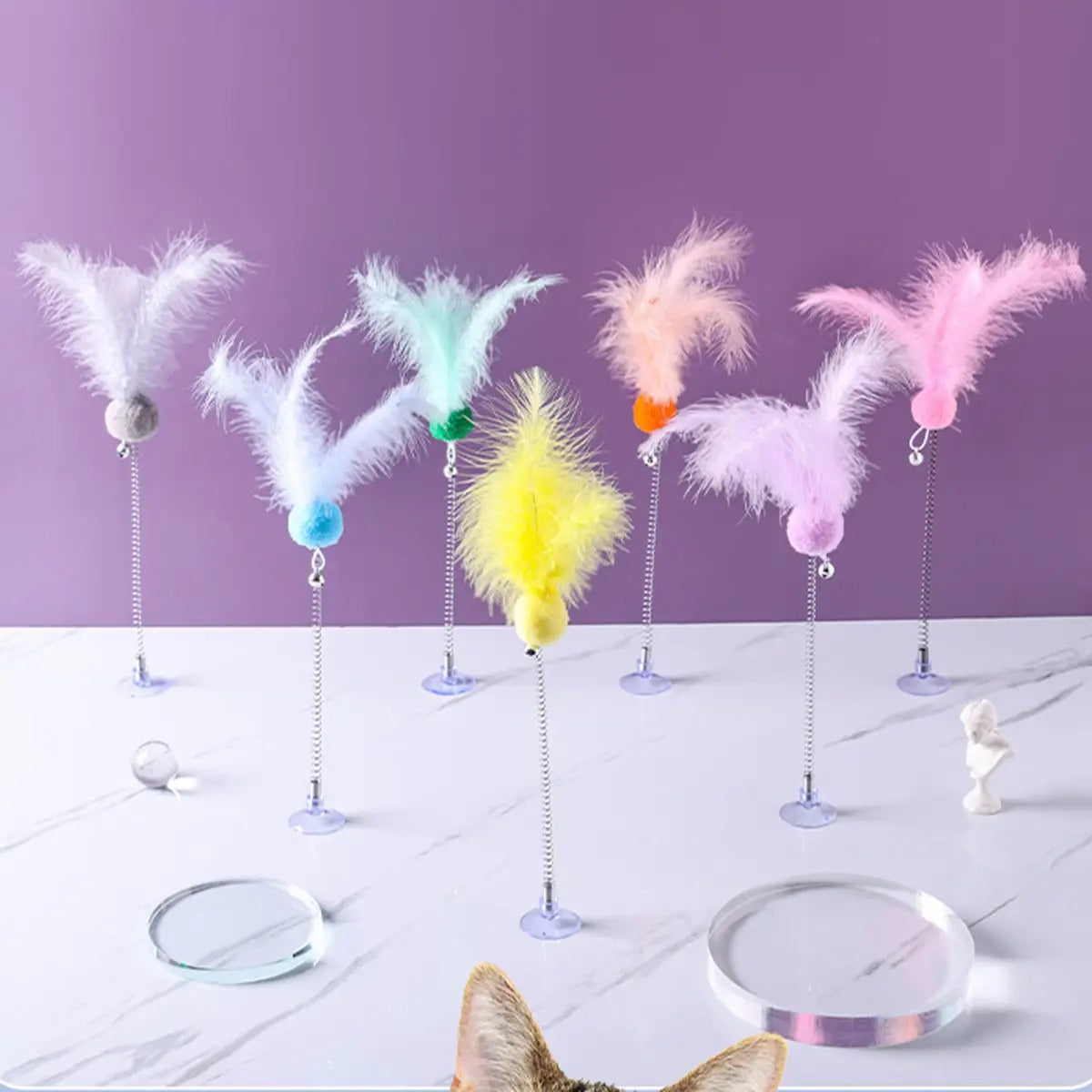 Cat Teaser Wand, Suction Base,Pet Toy_CWMM5209