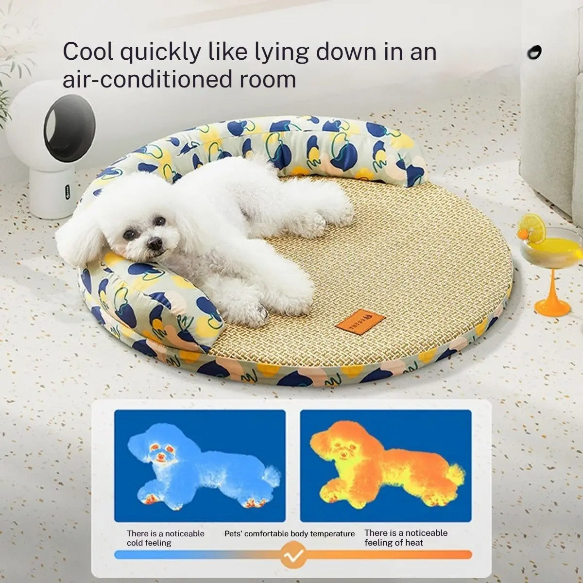 Bamboo Pet Mat Bed for Summer, Removable Cover_CWMM7027