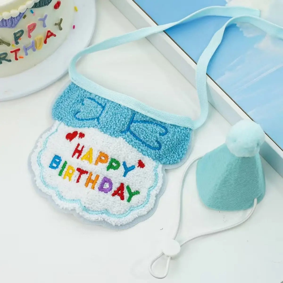 Pet Birthday Hat & Bandana Set for Dogs & Cats_CWAH3744