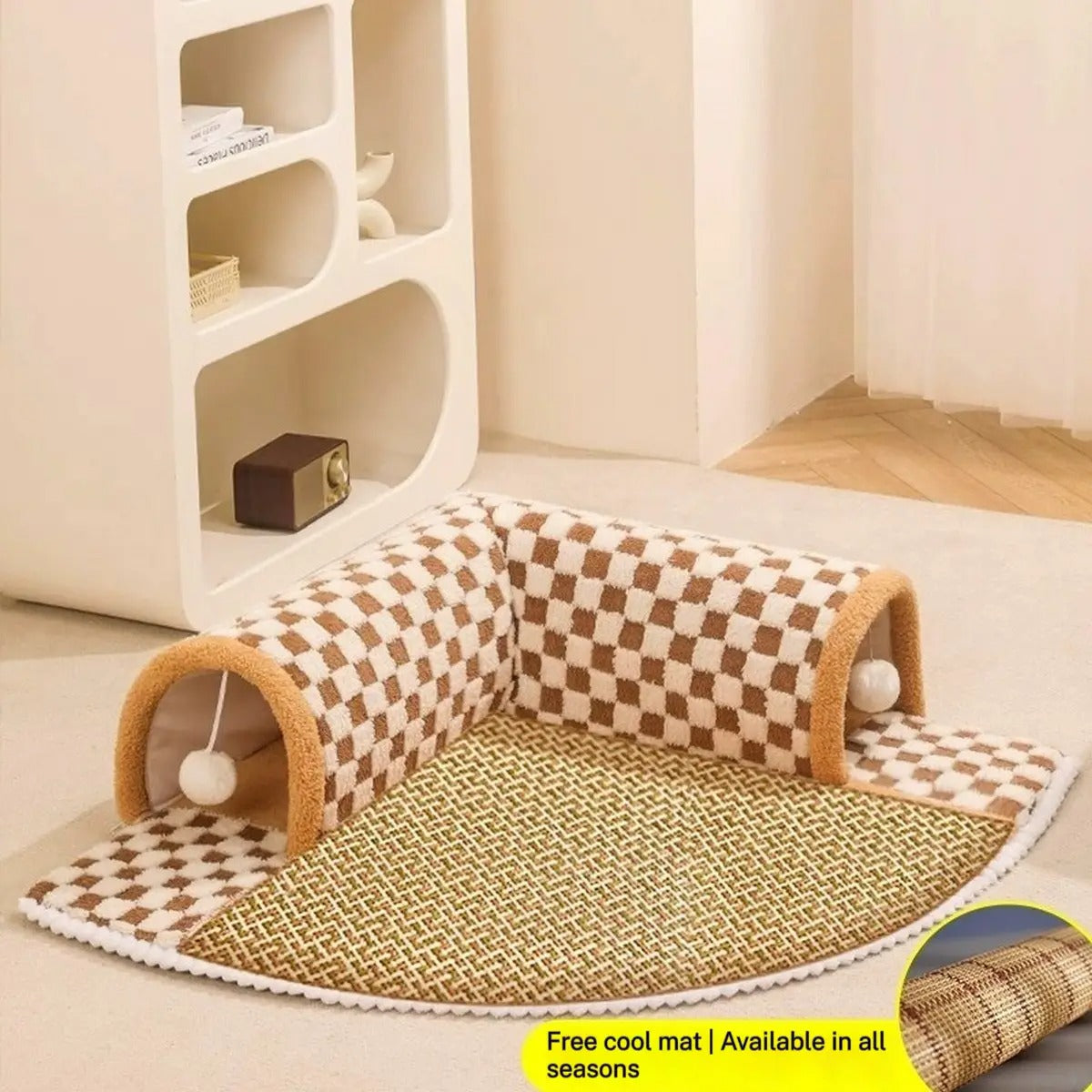 4-Season Cat Tunnel Bed, Removable, Secure & Cozy_CWMM7043