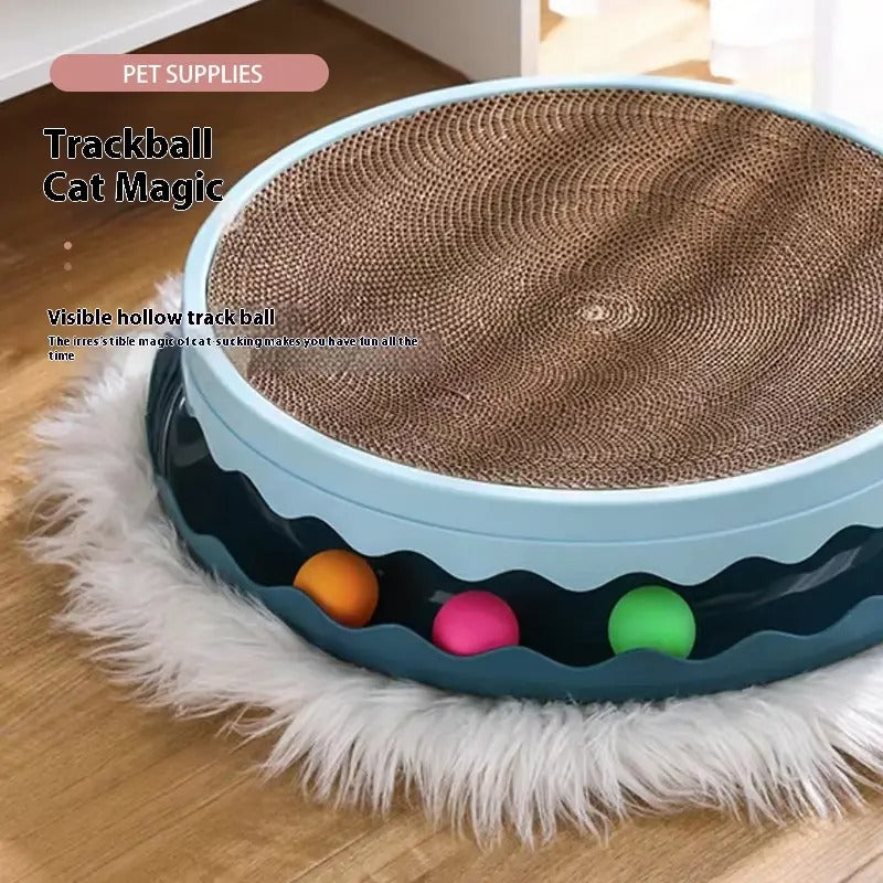 Corrugated Round Durable Cat Scratching Pad_CWMM5191