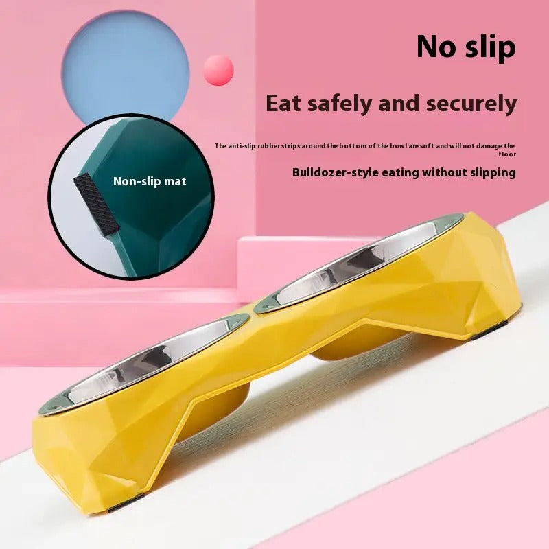 Double Pet Bowl Elevated Non-Slip Dog Cat Bowl_CWMM5165