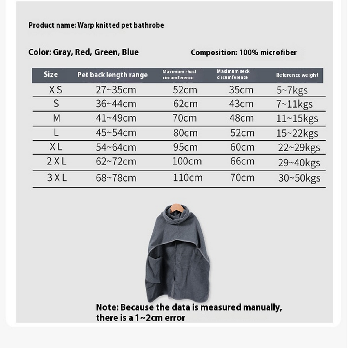 Pet Bathrobe Towel – Quick Dry for Medium Dogs_CWMM7489