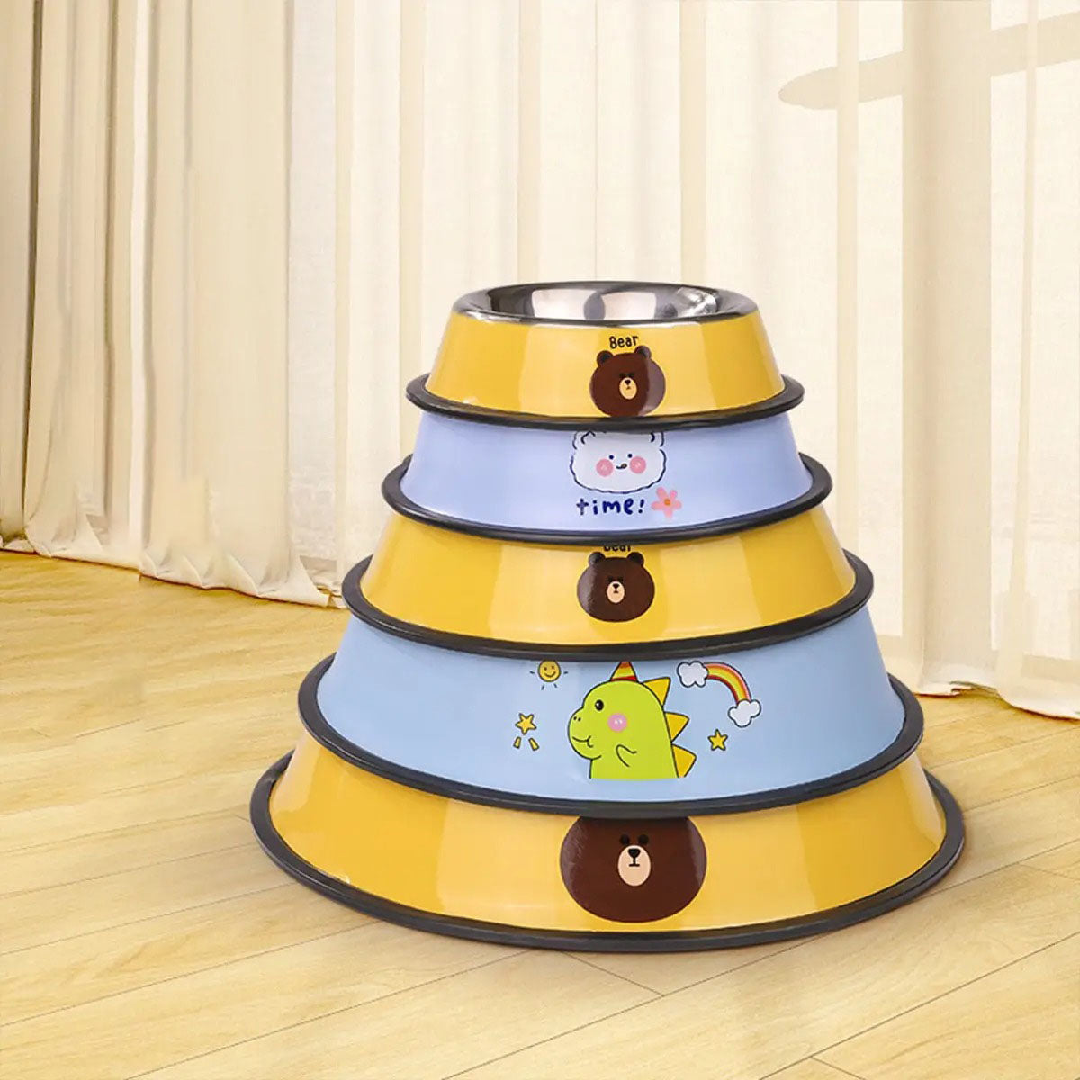 Large Capacity Non-Slip Dog Food Bowl Stainless_CWMM6251