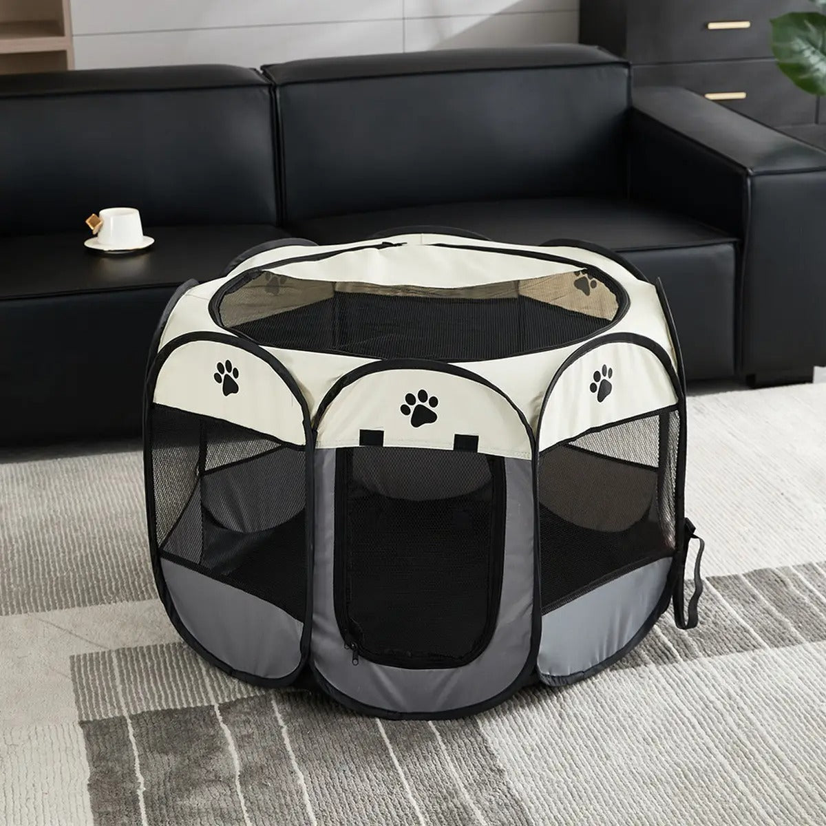 Foldable Waterproof Pet Playpen with Removable_CWMM5884