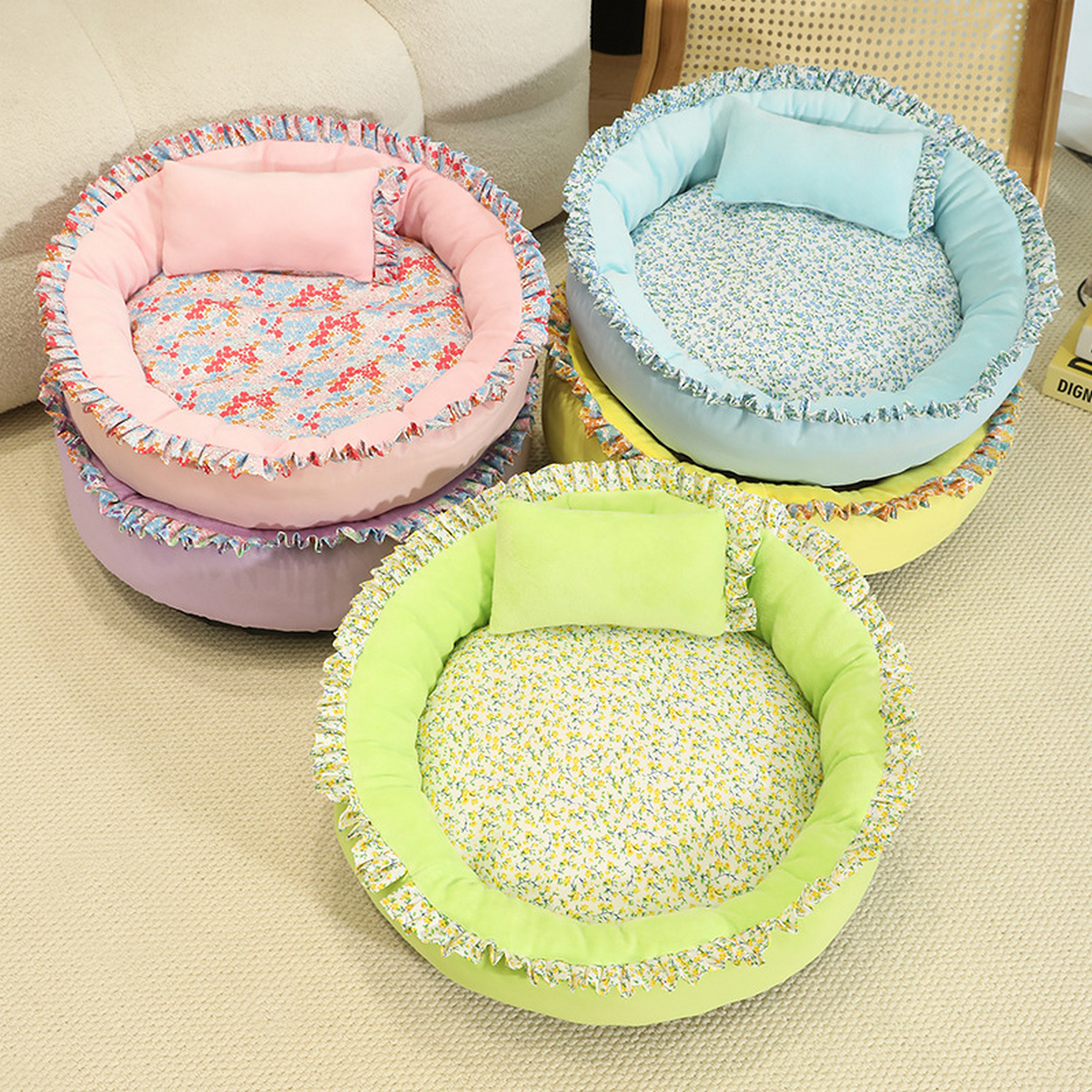 All Season Round Pet Bed – Cat & Small Dog Nest_CWMM7929