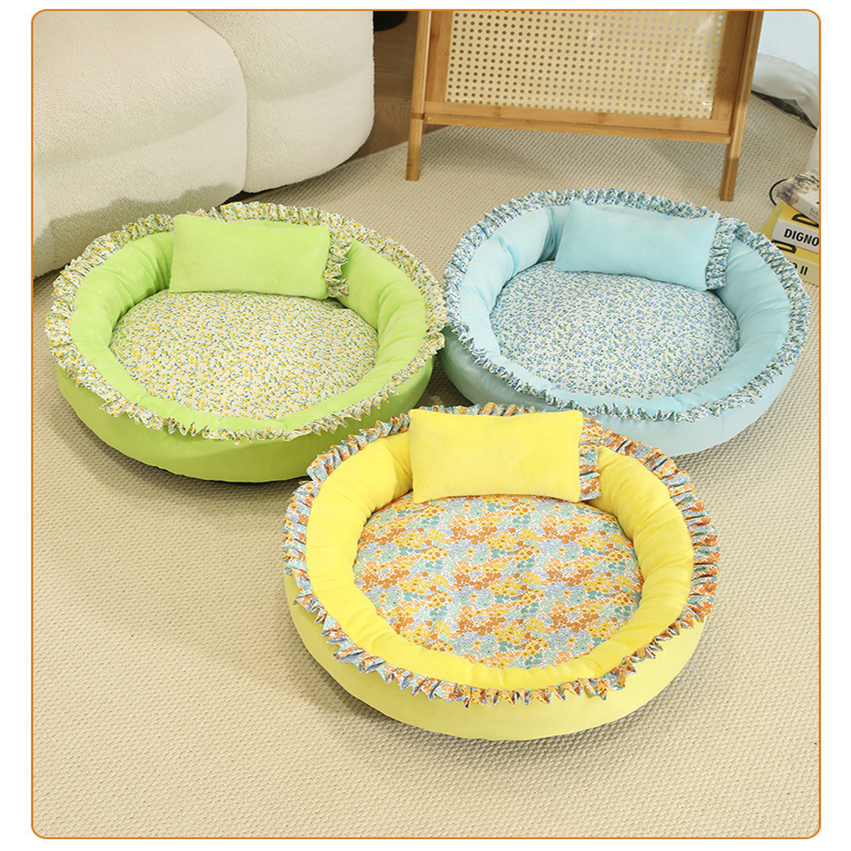 All Season Round Pet Bed – Cat & Small Dog Nest_CWMM7929