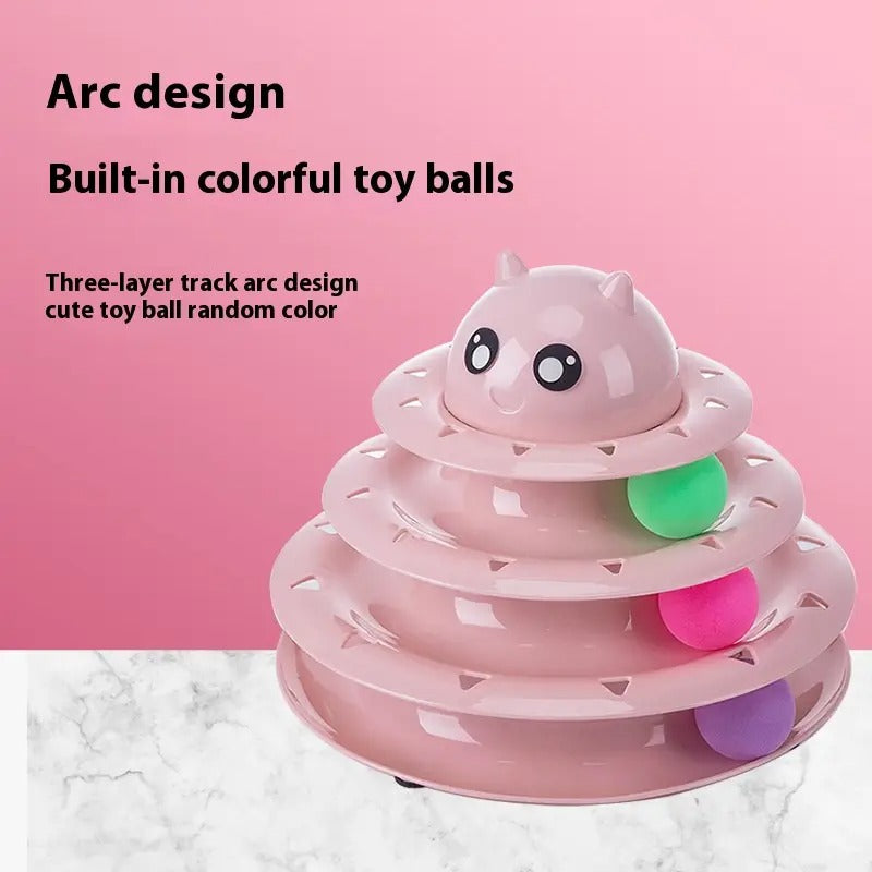 3-Layer Pet Toy,Track Turntable Self-Play Cat Toy_CWMM5250