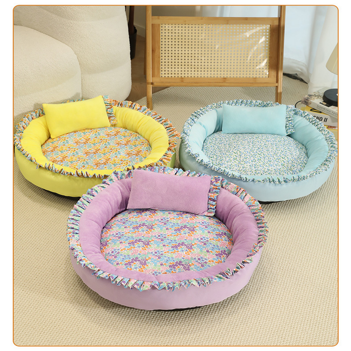 All Season Round Pet Bed – Cat & Small Dog Nest_CWMM7929