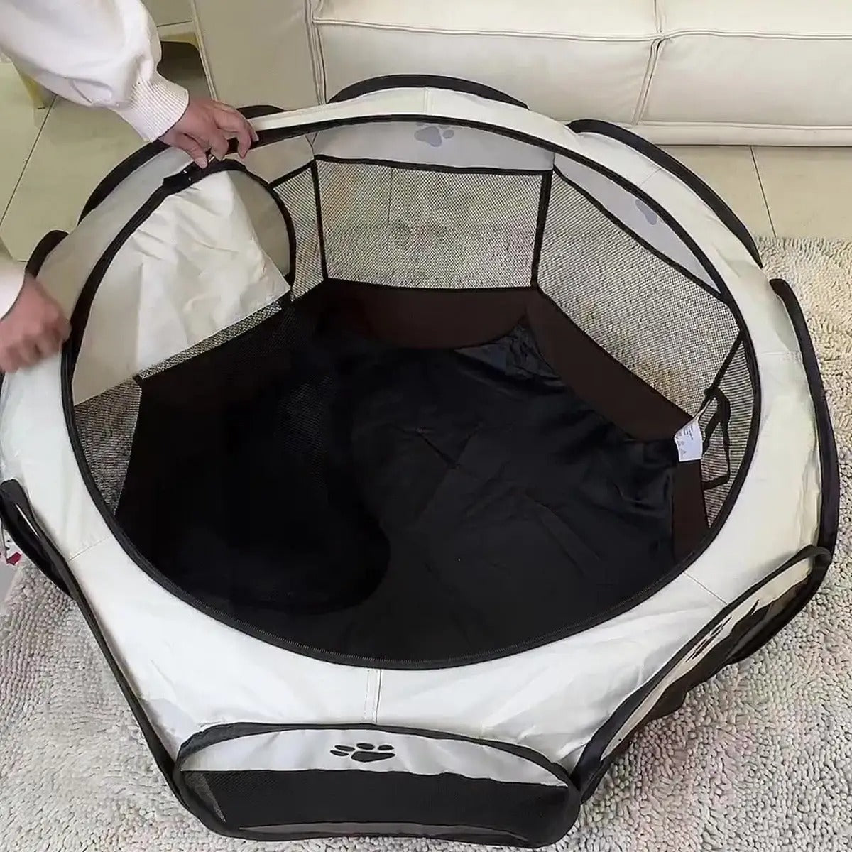 Foldable Waterproof Pet Playpen with Removable_CWMM5884