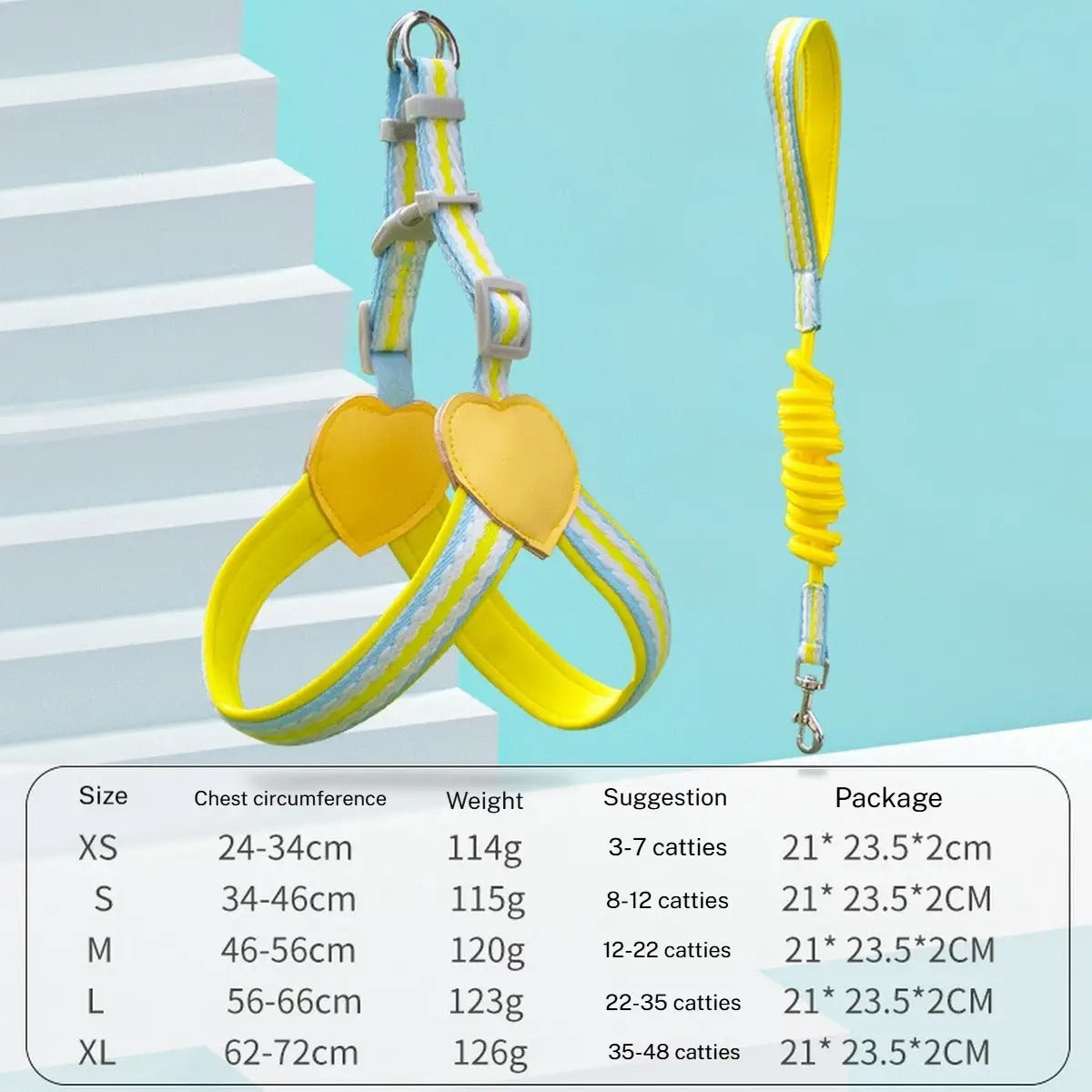 Adjustable Dog&Cat Harness Leash Set for All Sizes_CWMM5952