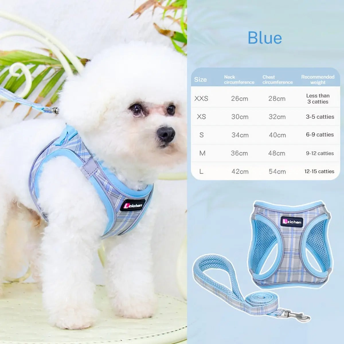 Breathable Dog Vest with Leash - Reflective_CWMM5960