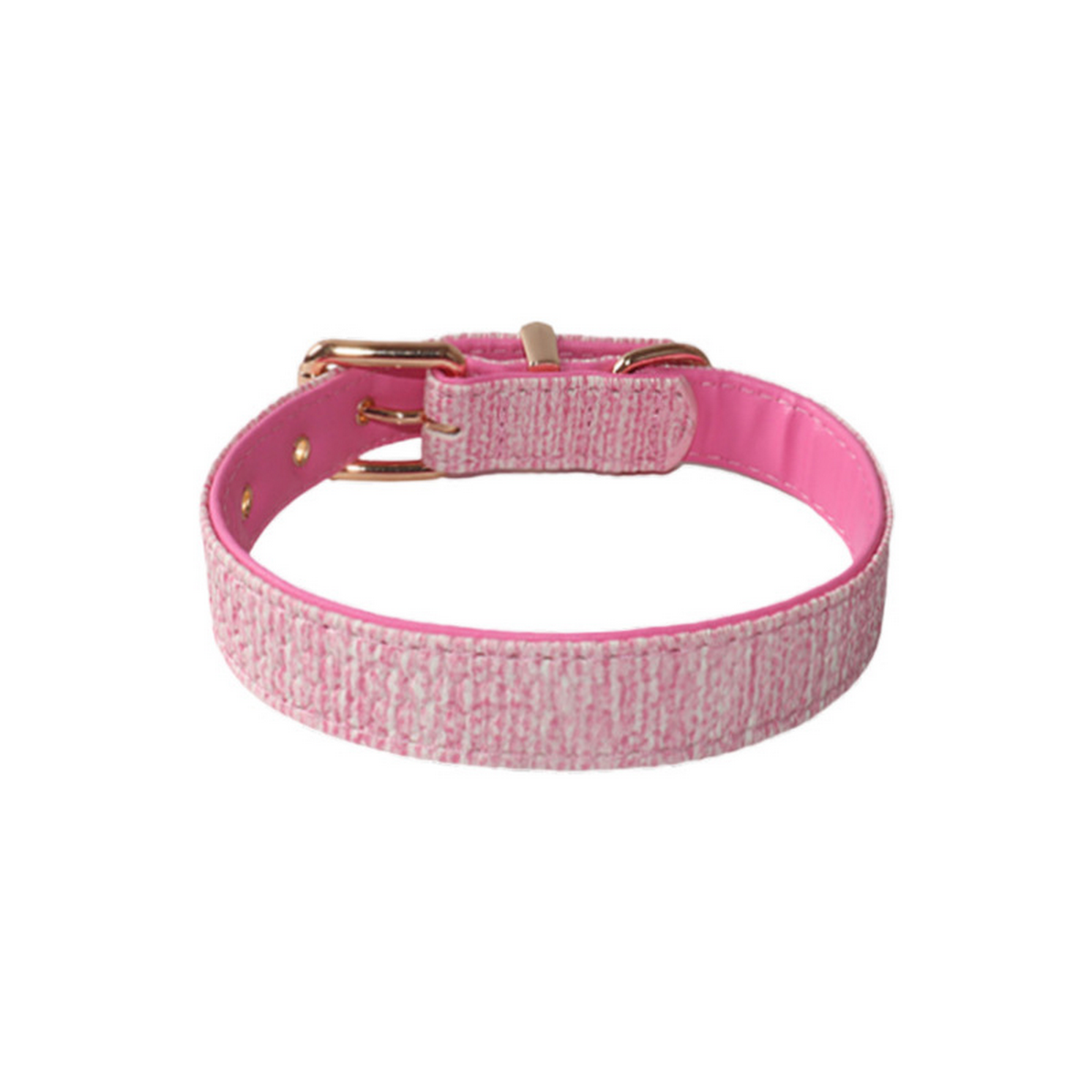 Dual-Sided PU Dog Collar – Woven Texture_CWMM7773