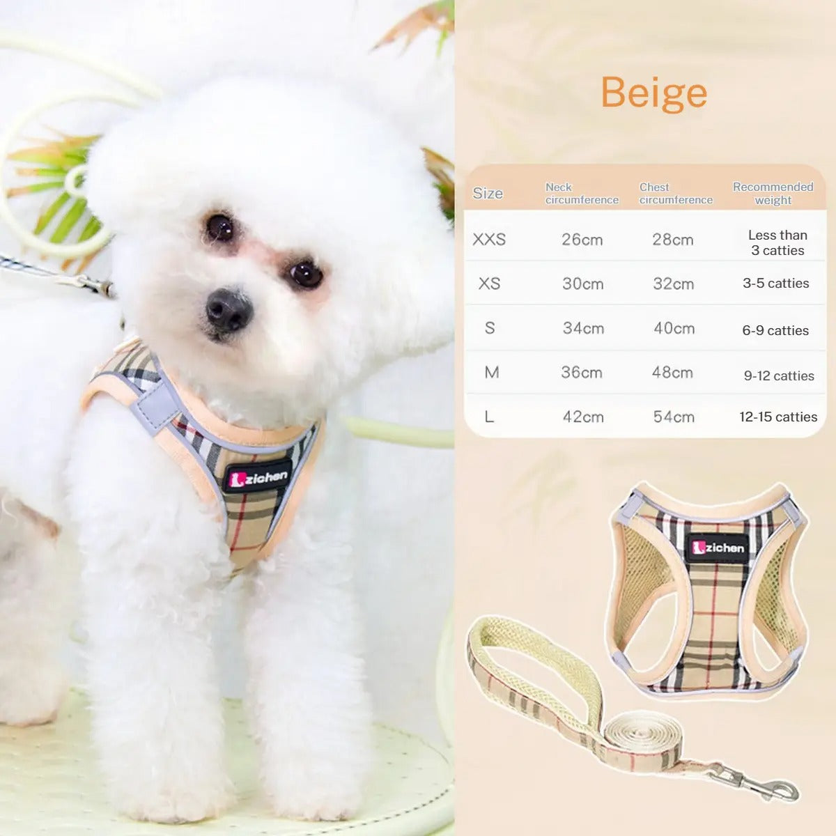 Breathable Dog Vest with Leash - Reflective_CWMM5960