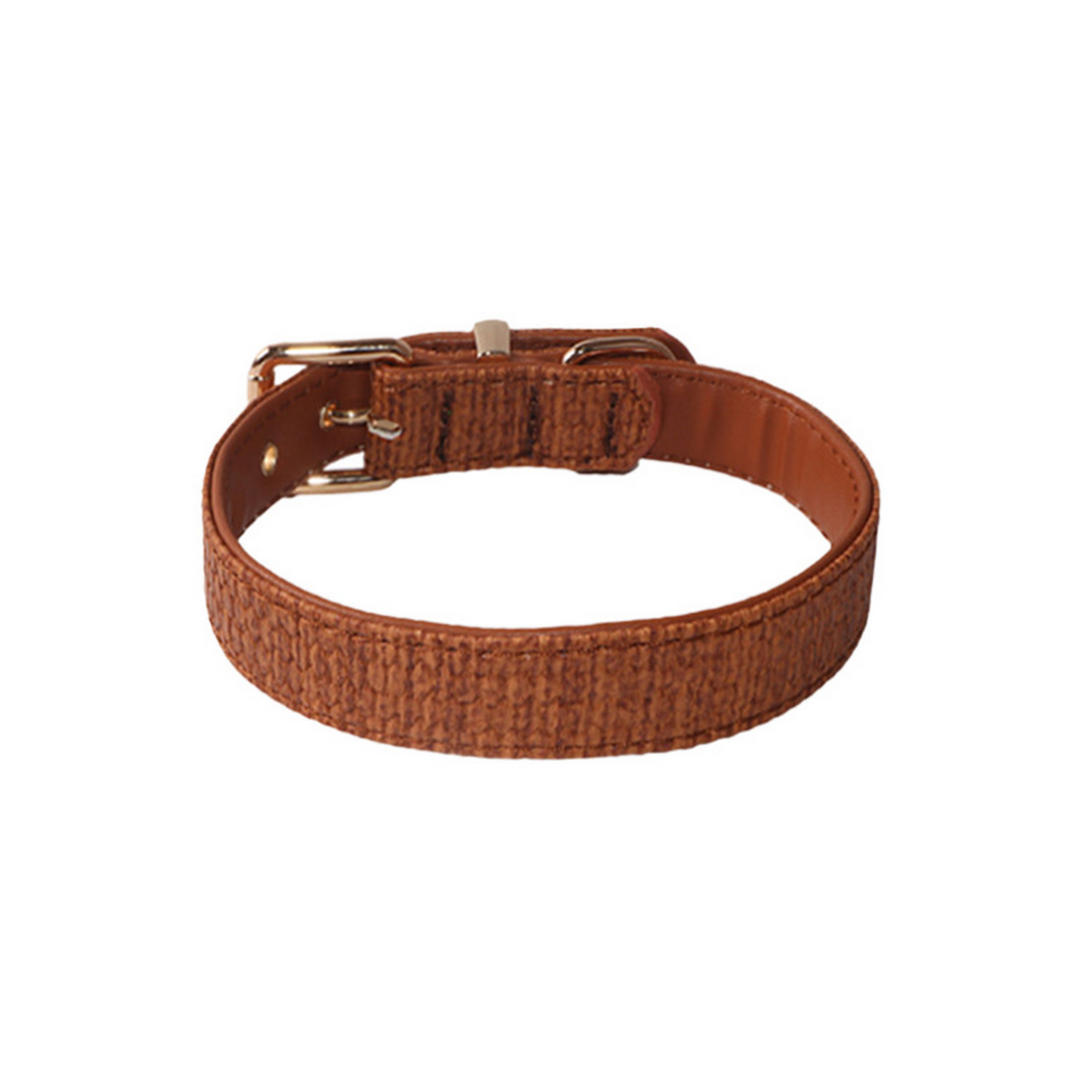 Dual-Sided PU Dog Collar – Woven Texture_CWMM7773