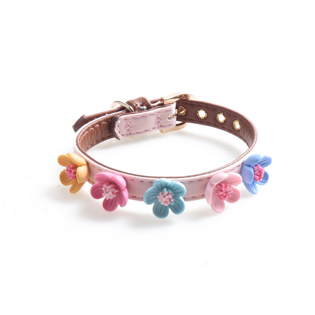 Flower Decor Pet Collar – Durable & Secure_CWMM7756