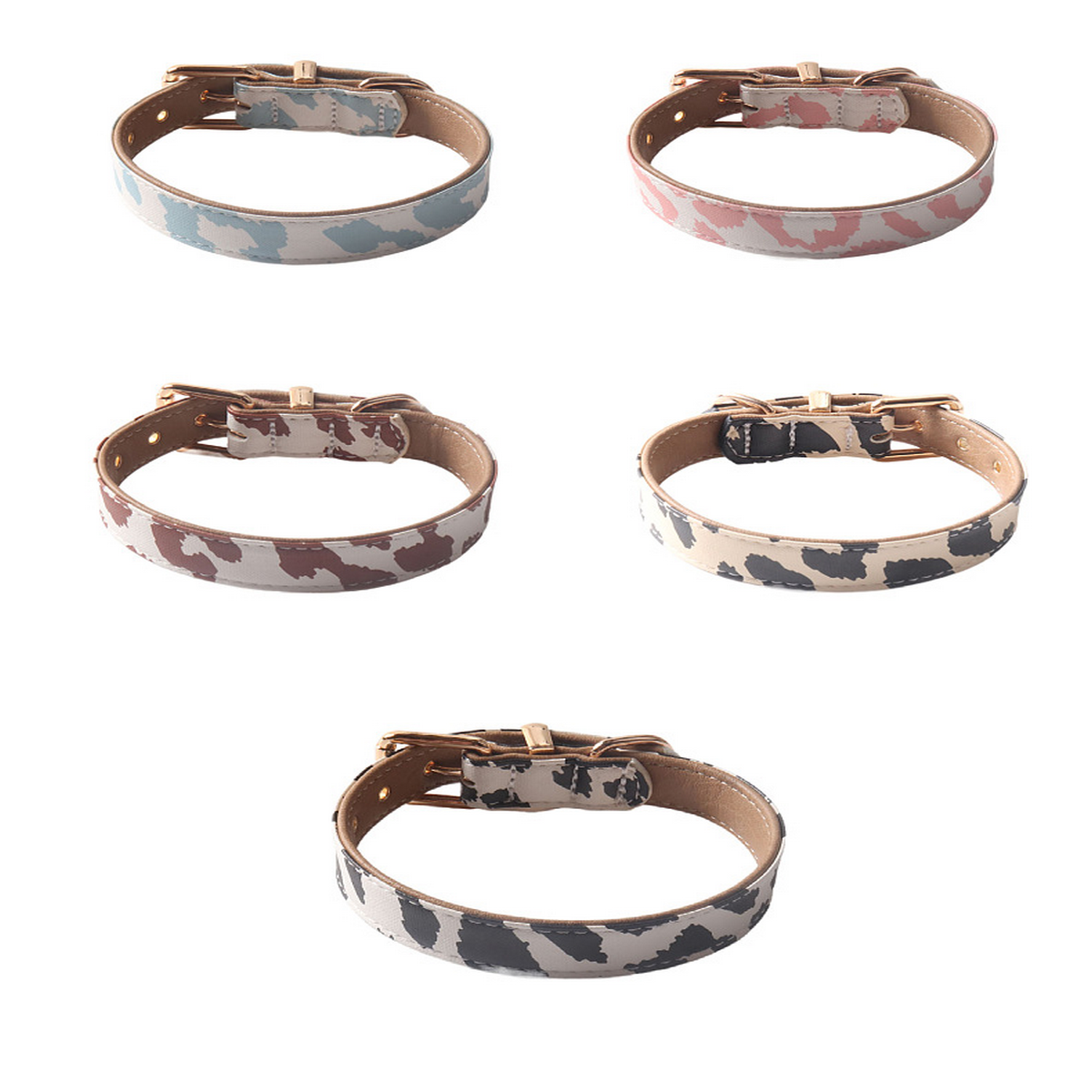 Cow Print PU Dog Collar – Soft & Stylish_CWMM7774