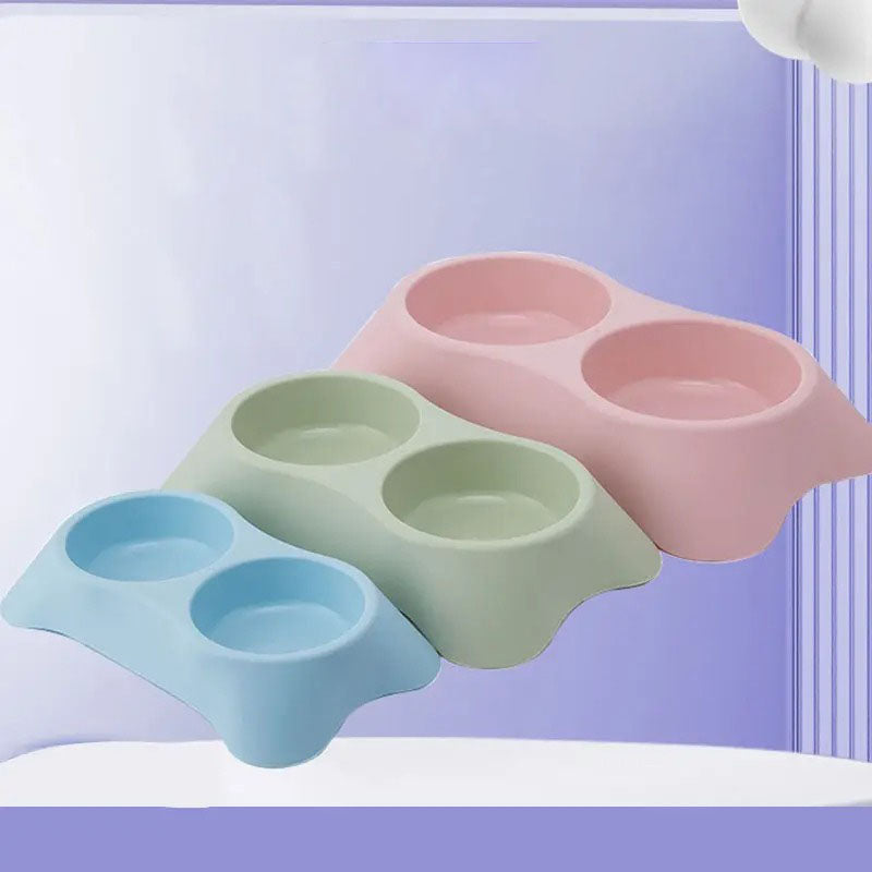Eco-Friendly Thick Plastic Pet Bowl, Dual Feeder_CWMM5081