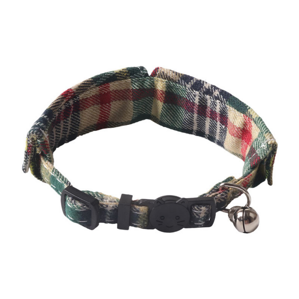 British Plaid Cat Collar – Shirt Style with Button_CWMM7622
