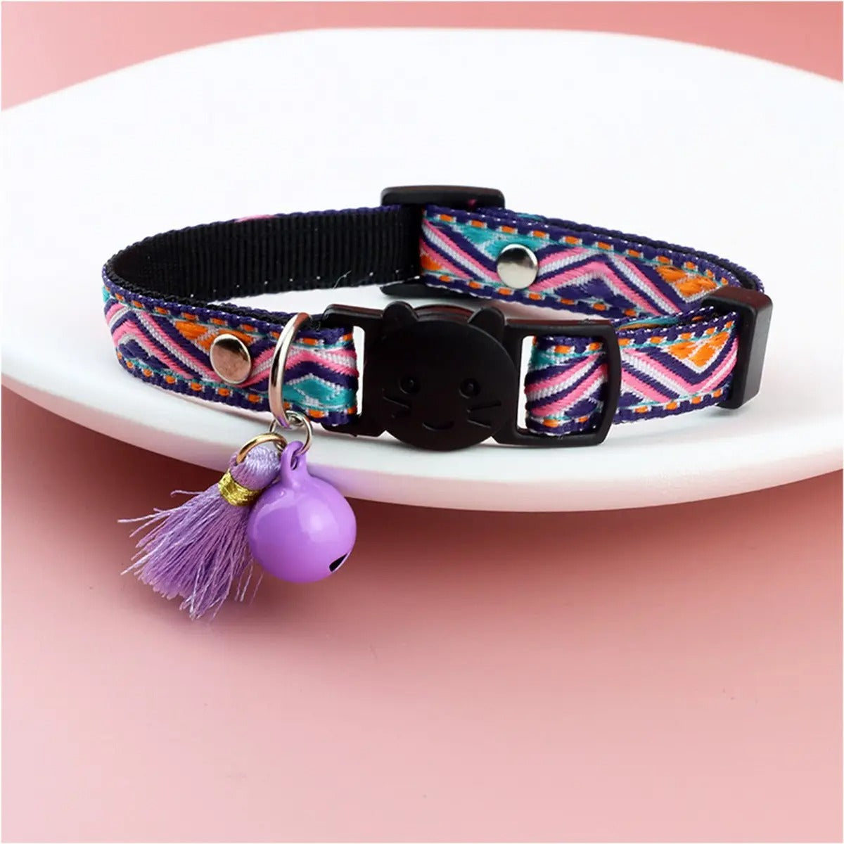 Jacquard Pet Collar With Bell And Tassel_CWMM5964