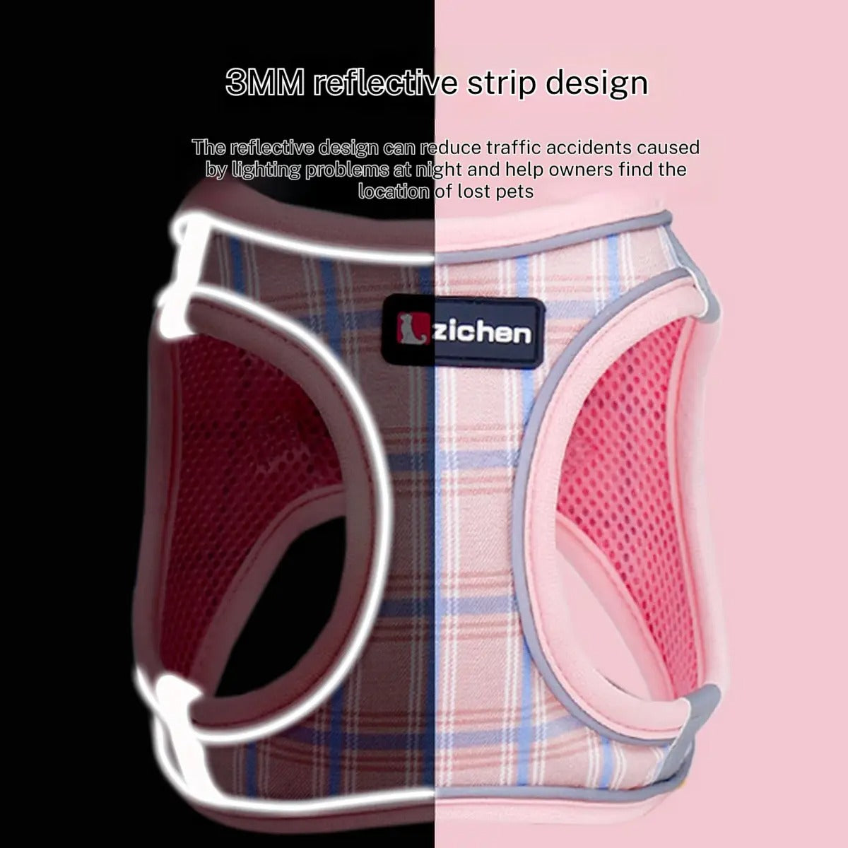 Breathable Dog Vest with Leash - Reflective_CWMM5960