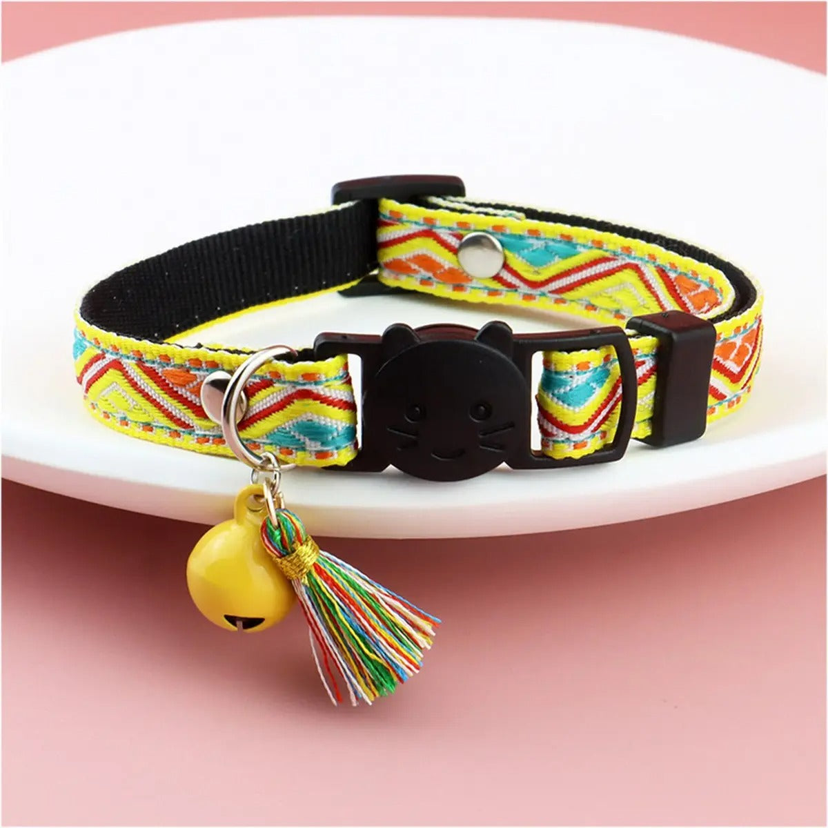 Jacquard Pet Collar With Bell And Tassel_CWMM5964