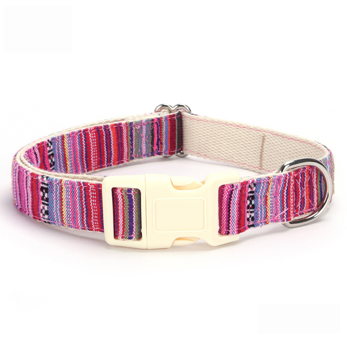 Boho Cotton Dog Collar – Adjustable & Lightweight_CWMM7583