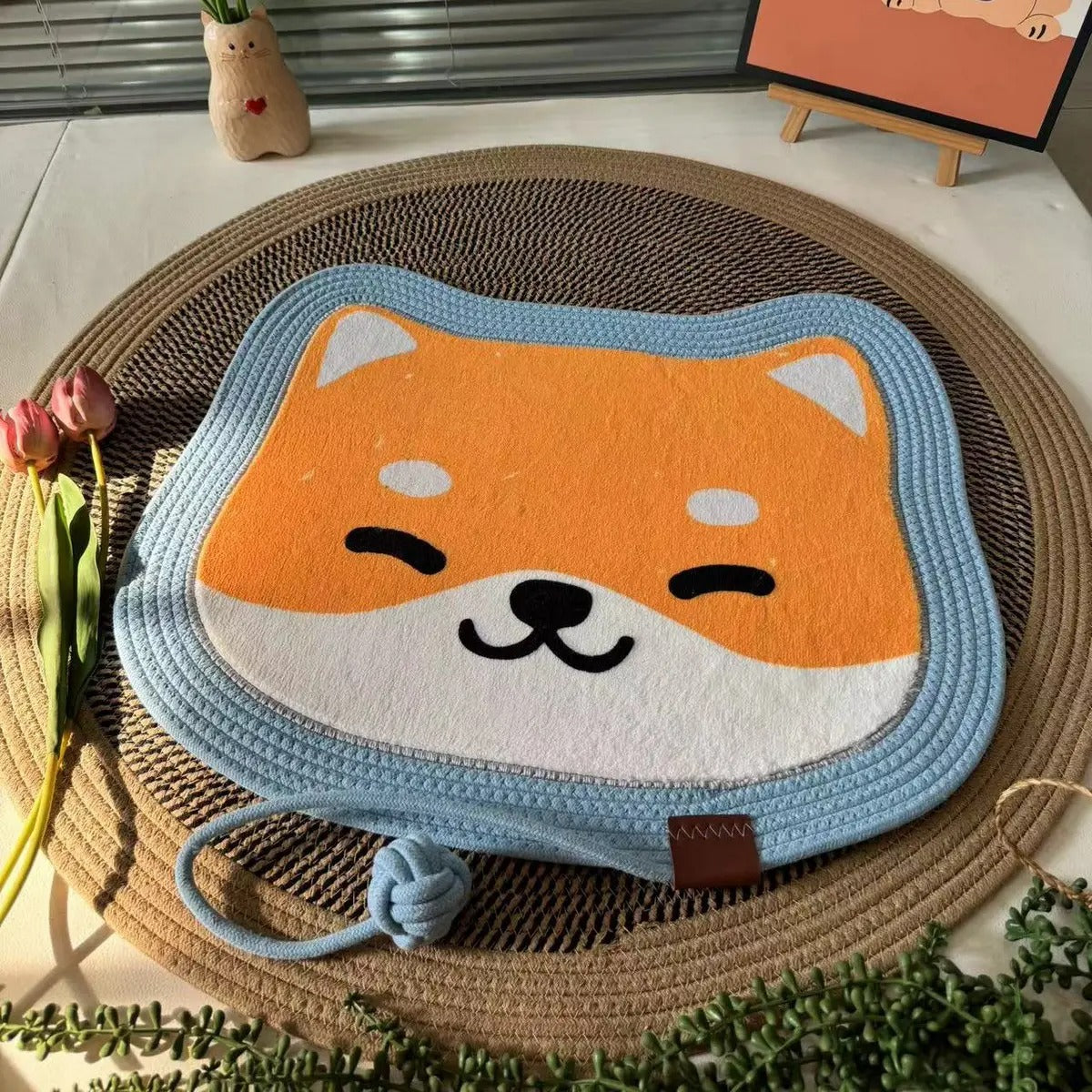 Handwoven Pet Bed Mat Anti-Slip & Scratch-Resist_CWMM6564