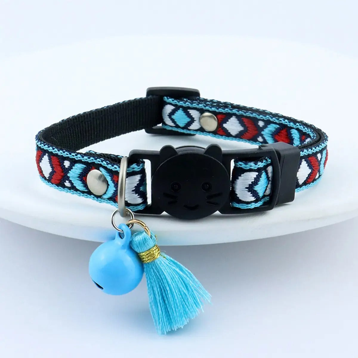 Jacquard Pet Collar With Bell And Tassel_CWMM5964