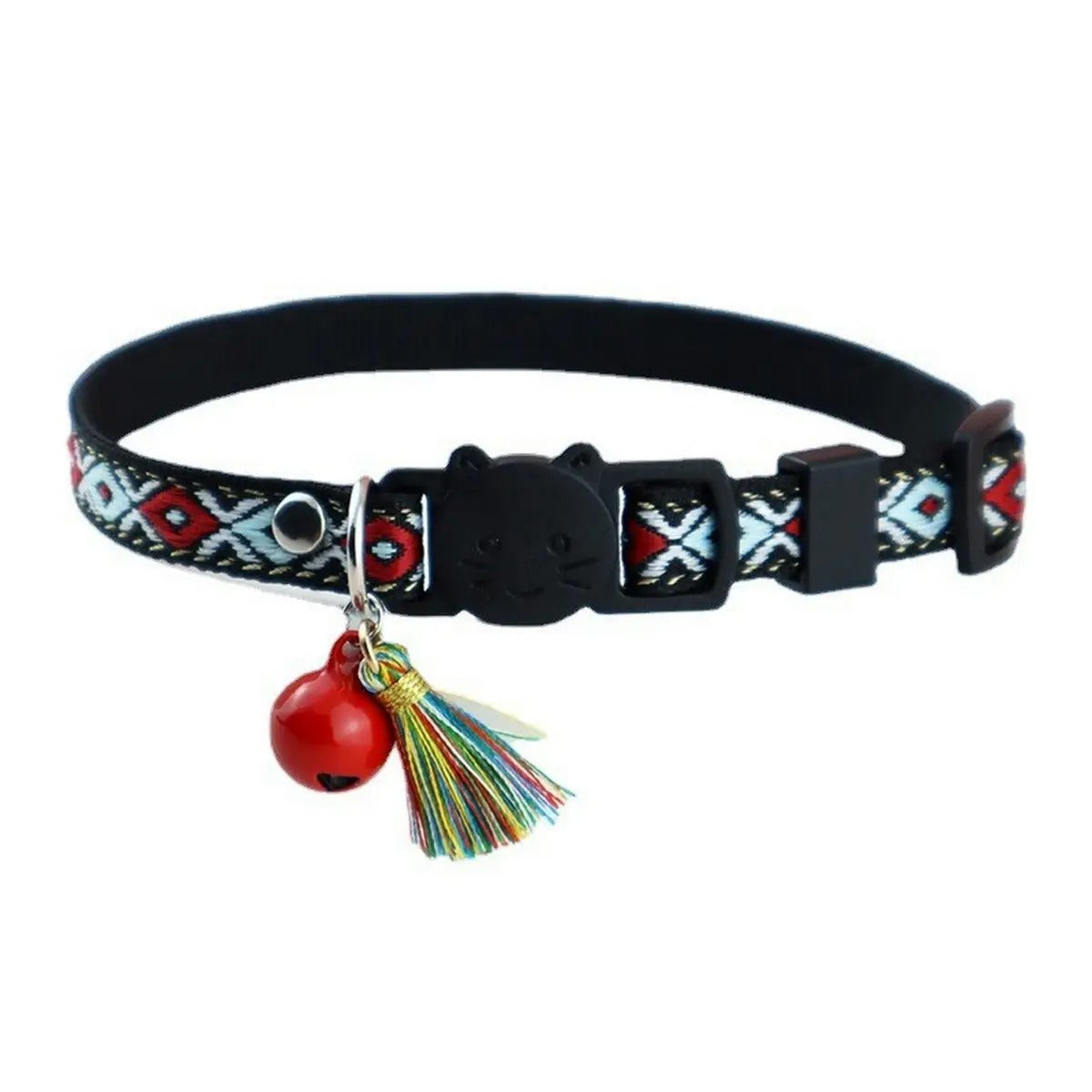 Jacquard Pet Collar With Bell And Tassel_CWMM5964