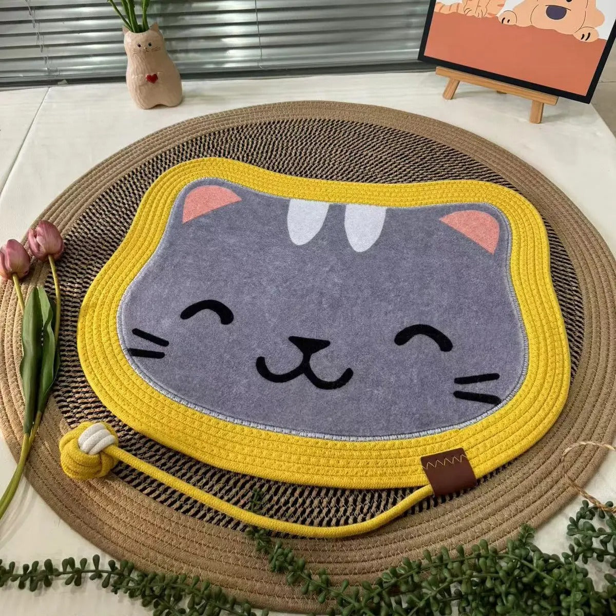 Handwoven Pet Bed Mat Anti-Slip & Scratch-Resist_CWMM6564