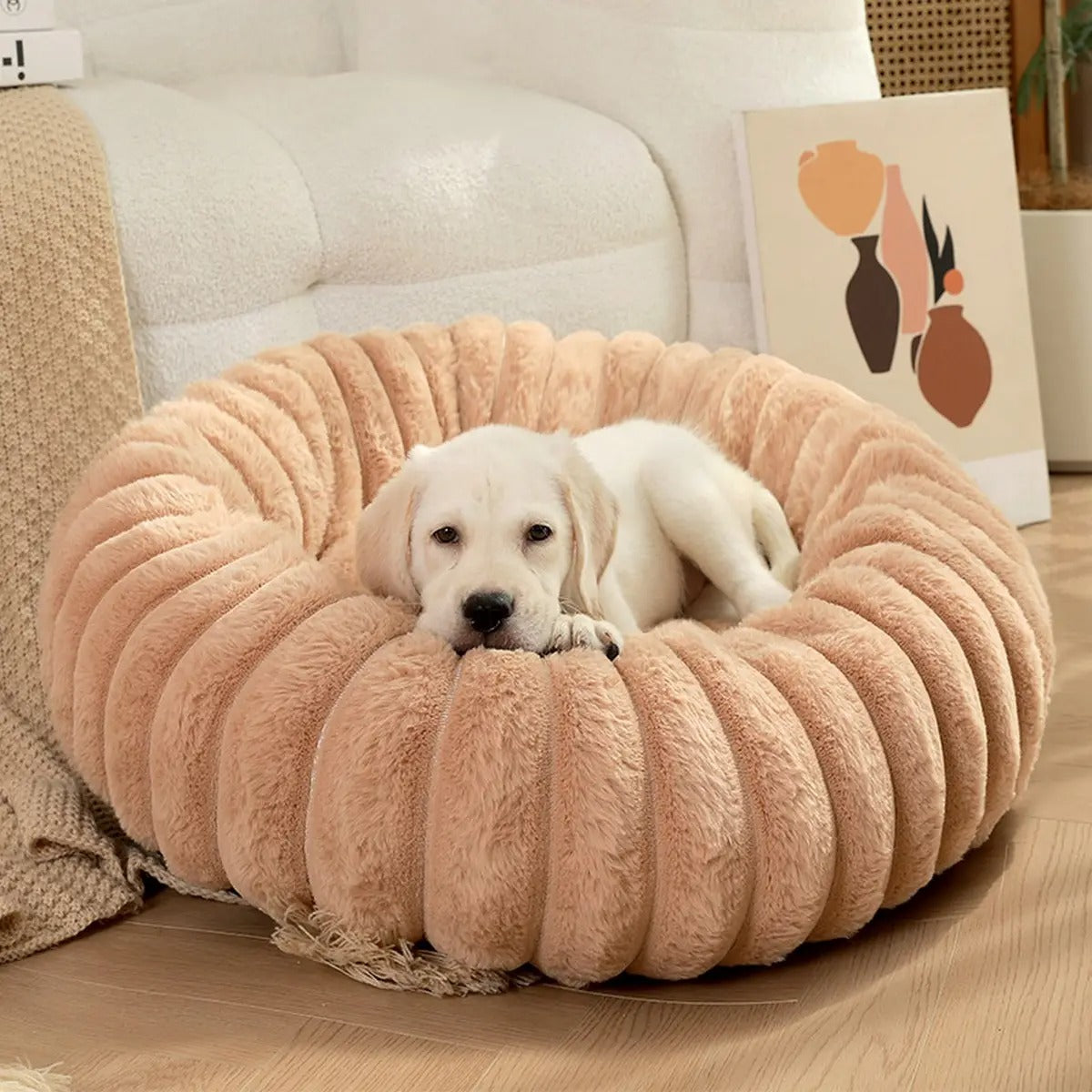 High-Quality Rabbit Fur Pet Bed for Cats & Dogs_CWMM5887