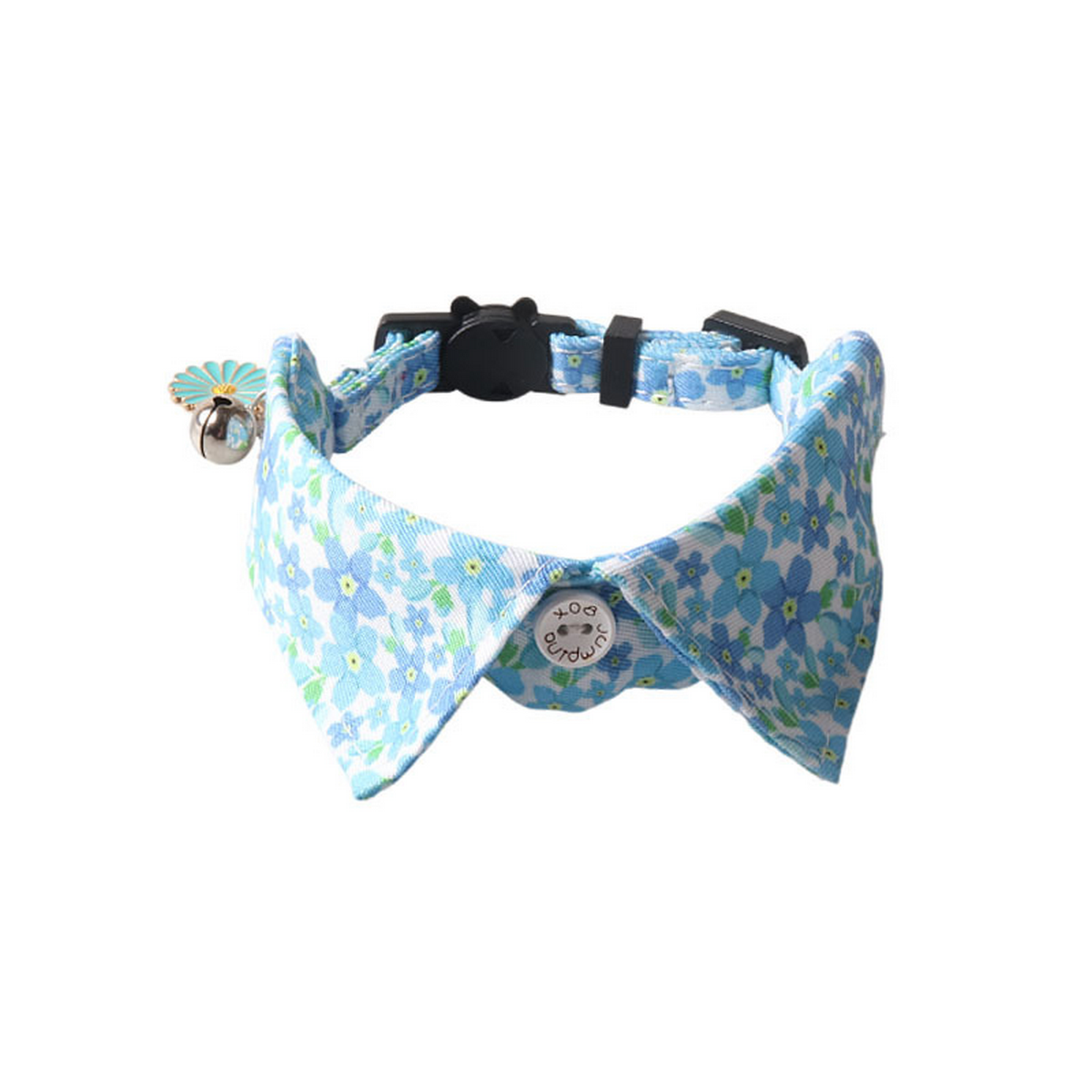 Floral Cat Collar with Bell – Adjustable Fit_CWMM7614