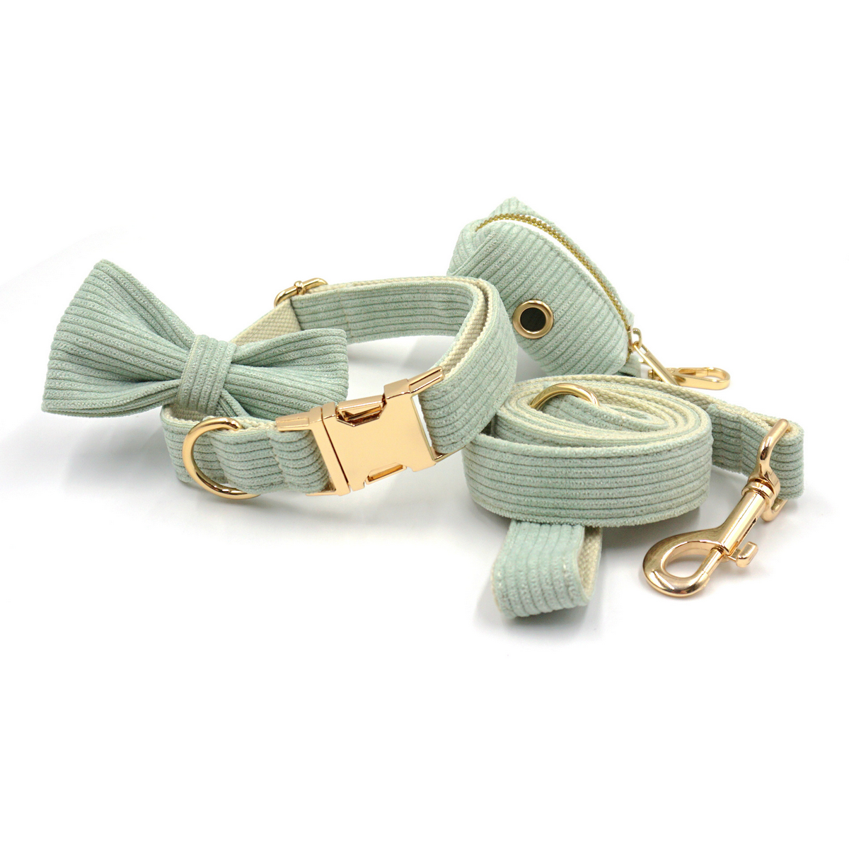 Corduroy Dog Harness Set – Leash & Bowtie_CWMM7085