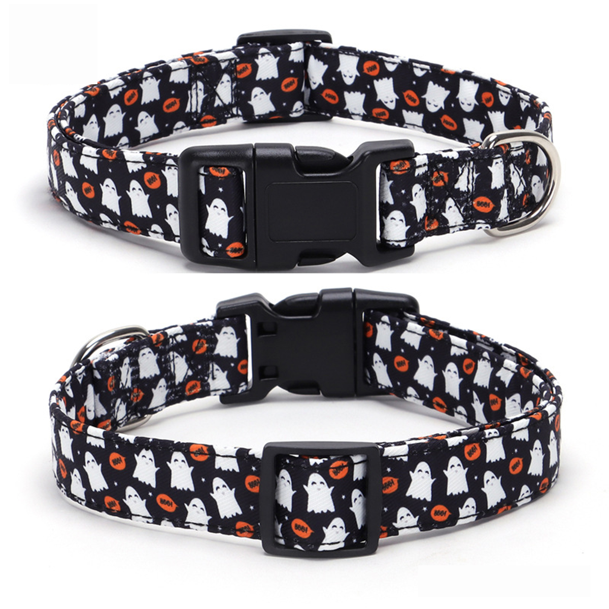 Halloween Themed Pet Collar with Pumpkin & Ghost_CWMM7580